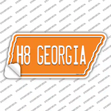 H8 Georgia Novelty Tennessee Shape Sticker Decal