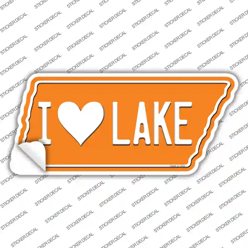 I Love Lake Novelty Tennessee Shape Sticker Decal