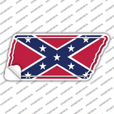 Confederate Flag Novelty Tennessee Shape Sticker Decal