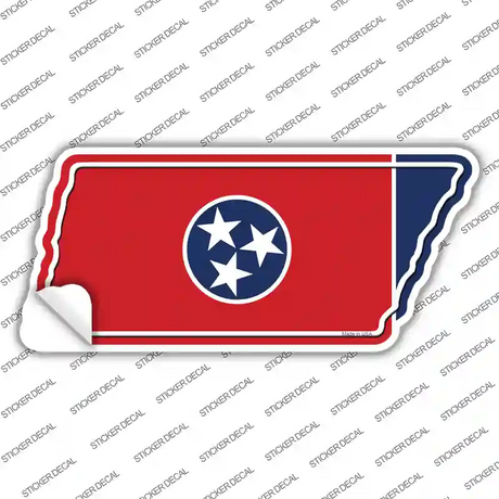 Tennessee Flag Novelty Tennessee Shape Sticker Decal