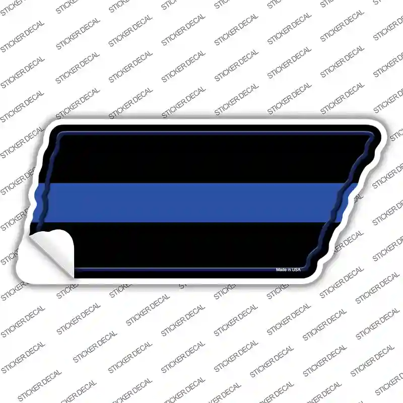 Thin Blue Line Novelty Tennessee Shape Sticker Decal