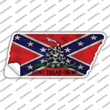 Confederate Dont Tread Novelty Tennessee Shape Sticker Decal