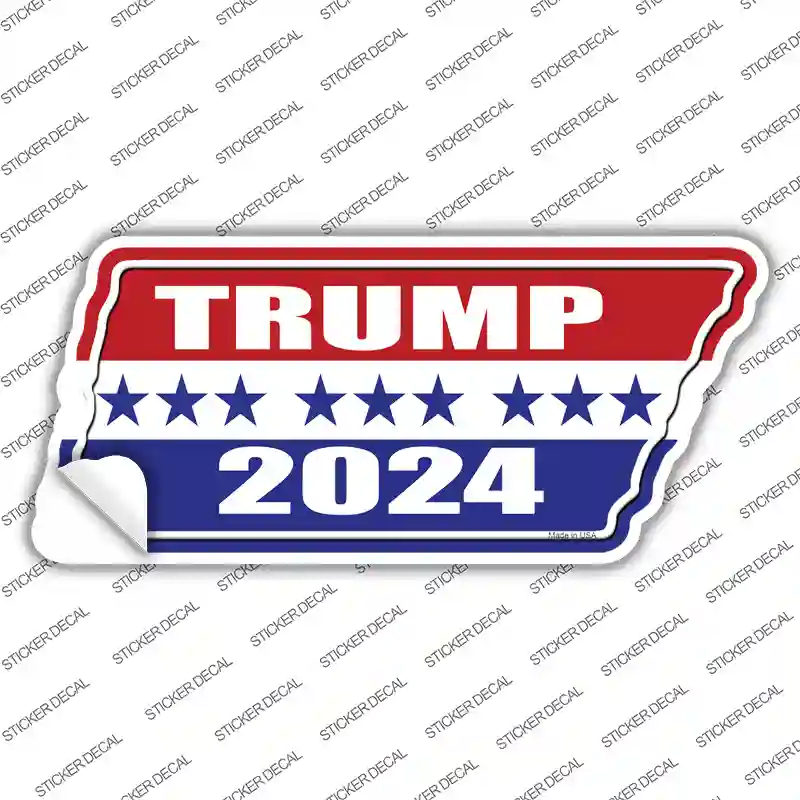 Trump 2024 Stripes Novelty Tennessee Shape Sticker Decal