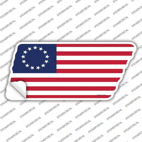 Betsy Ross American Flag Novelty Tennessee Shape Sticker Decal