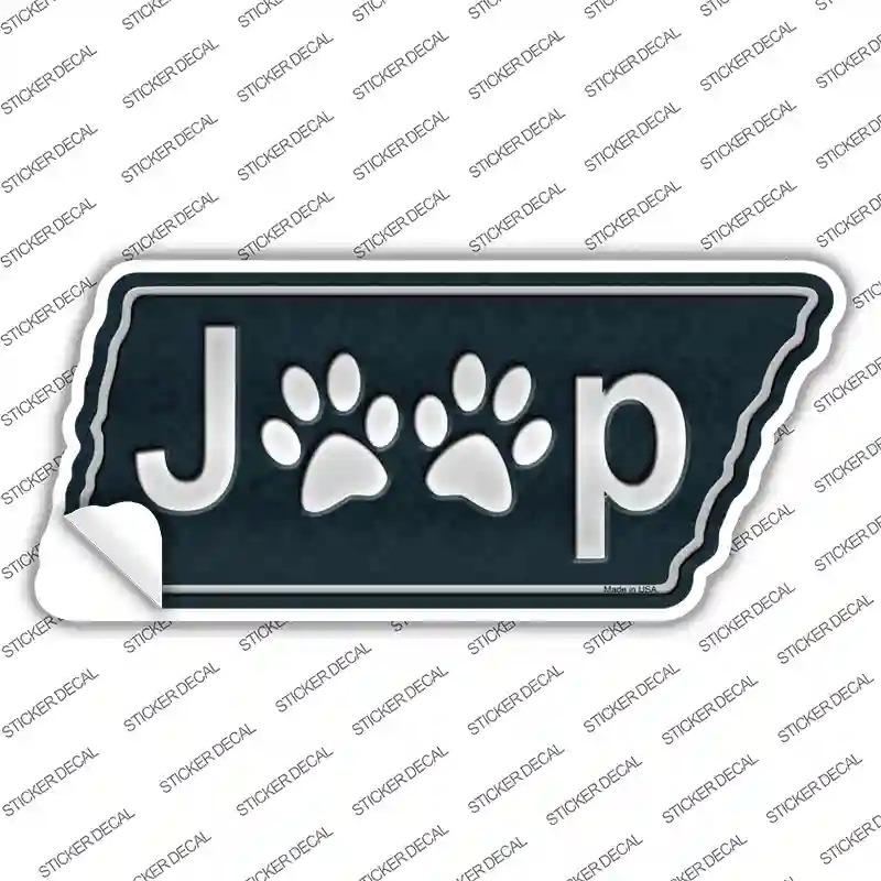 J**p Paws Novelty Tennessee Shape Sticker Decal