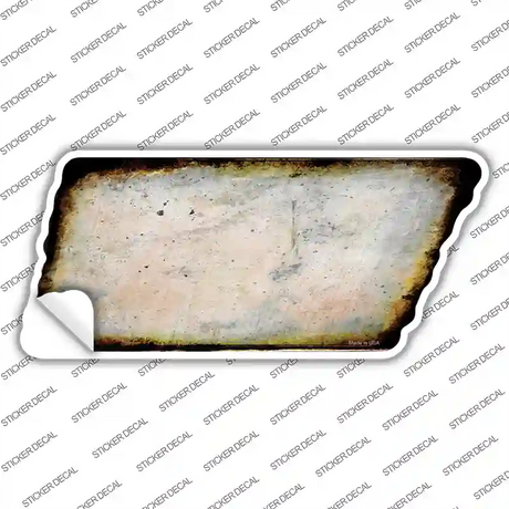 White Solid Novelty Rusty Tennessee Shape Sticker Decal