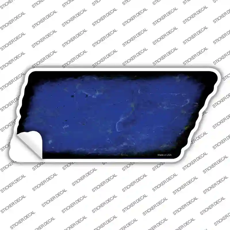 Blue Solid Novelty Rusty Tennessee Shape Sticker Decal