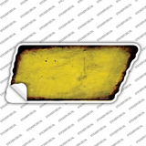 Yellow Solid Novelty Rusty Tennessee Shape Sticker Decal