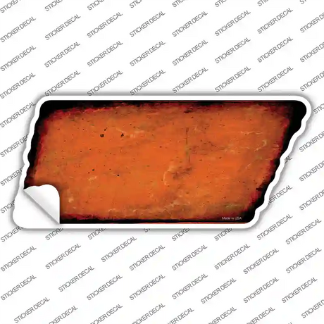 Orange Solid Novelty Rusty Tennessee Shape Sticker Decal