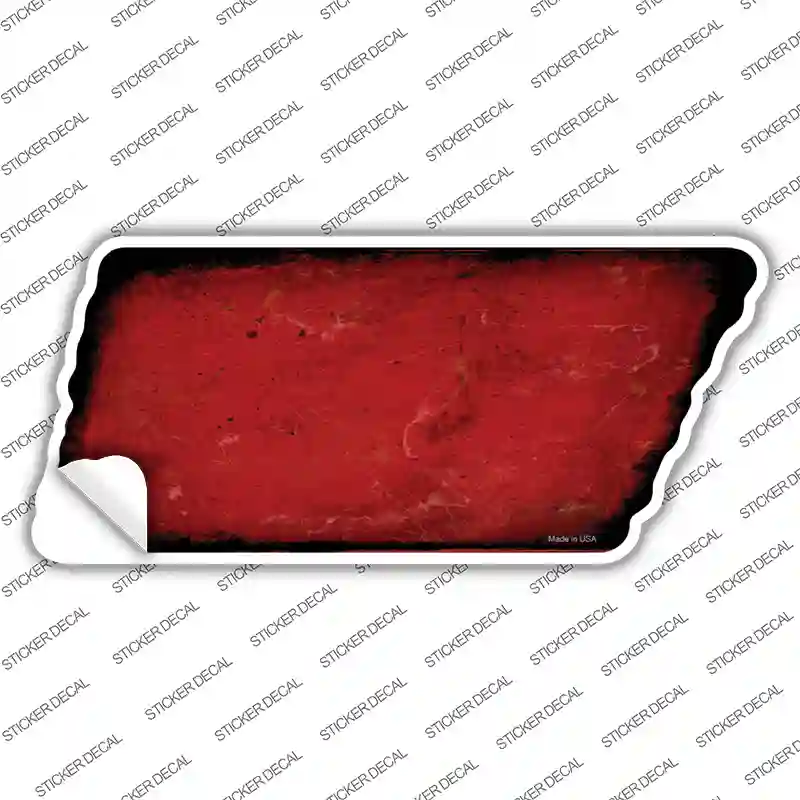 Red Solid Novelty Rusty Tennessee Shape Sticker Decal