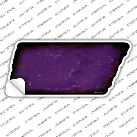Purple Solid Novelty Rusty Tennessee Shape Sticker Decal
