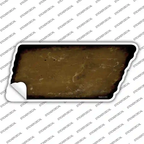 Brown Solid Novelty Rusty Tennessee Shape Sticker Decal