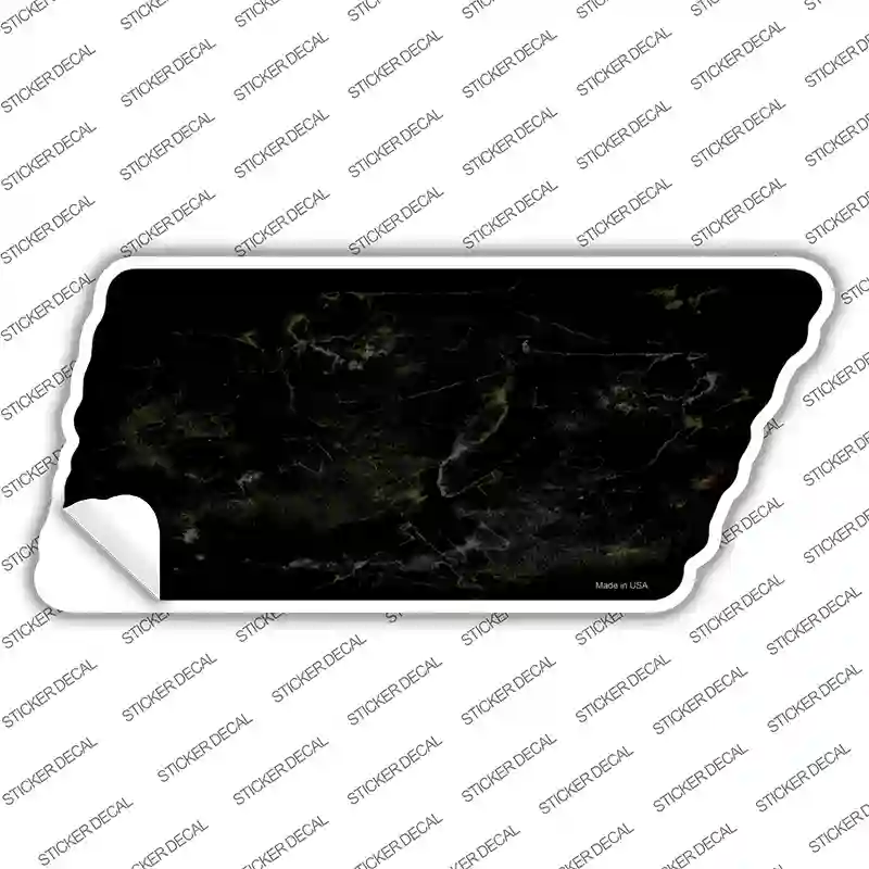 Black Solid Novelty Rusty Tennessee Shape Sticker Decal