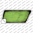 Lime Green Solid Novelty Rusty Tennessee Shape Sticker Decal