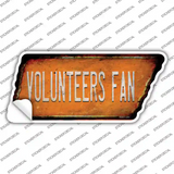 Volunteers Fan Novelty Rusty Tennessee Shape Sticker Decal