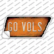 Go Vols Novelty Rusty Tennessee Shape Sticker Decal