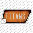 Titans Novelty Rusty Tennessee Shape Sticker Decal