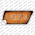 Number 1 Predators Fan Novelty Rusty Tennessee Shape Sticker Decal