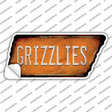 Grizzlies Novelty Rusty Tennessee Shape Sticker Decal