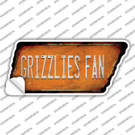 Grizzlies Fan Novelty Rusty Tennessee Shape Sticker Decal