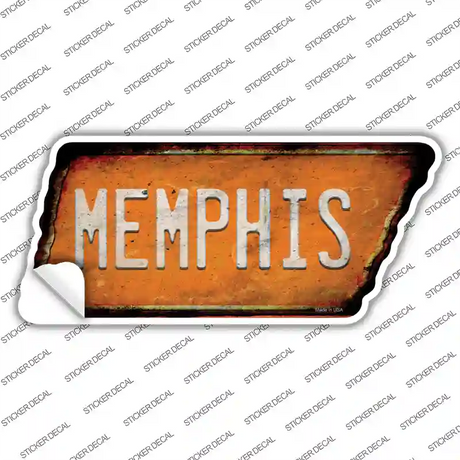 Memphis Novelty Rusty Tennessee Shape Sticker Decal