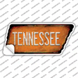 Tennessee Novelty Rusty Tennessee Shape Sticker Decal