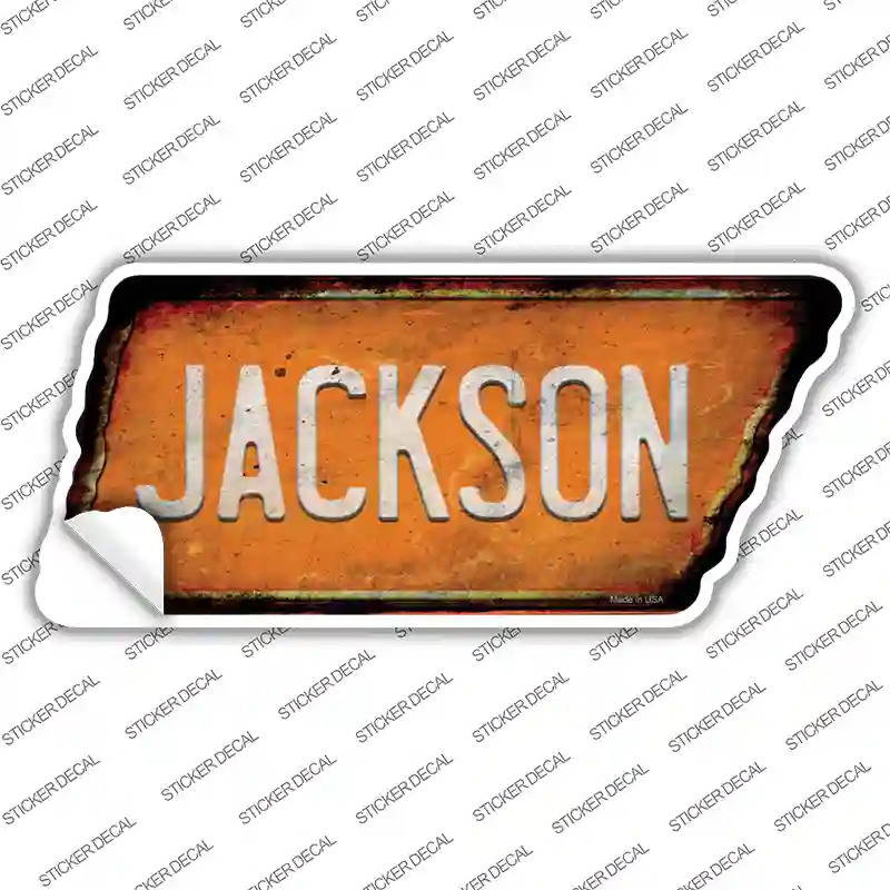 Jackson Novelty Rusty Tennessee Shape Sticker Decal