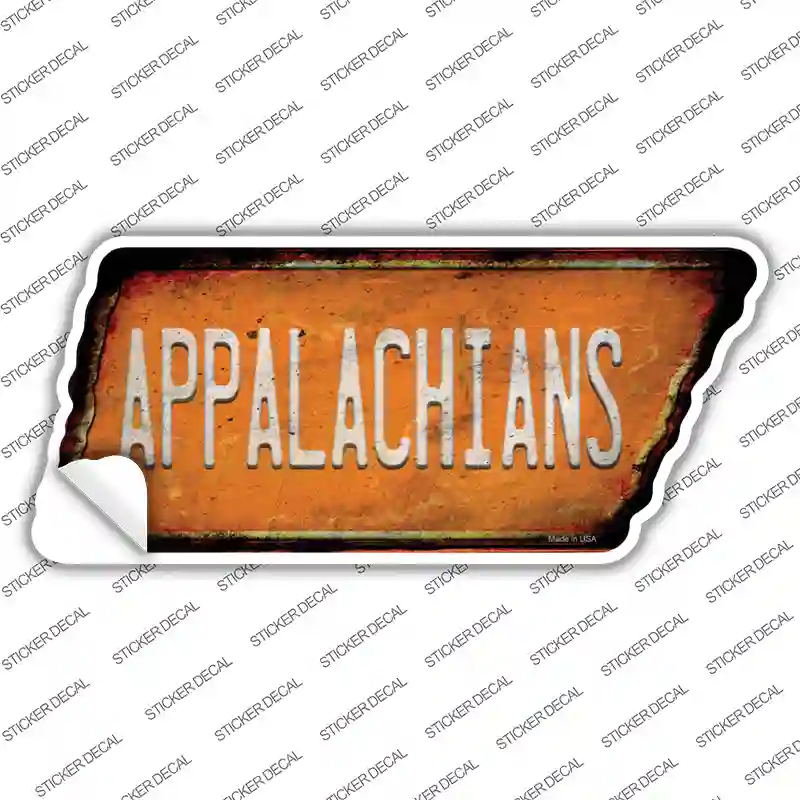 Appalachians Novelty Rusty Tennessee Shape Sticker Decal