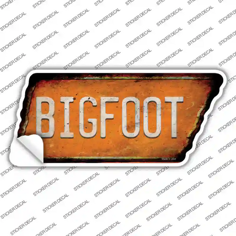 Bigfoot Novelty Rusty Tennessee Shape Sticker Decal