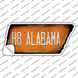 H8 Alabama Novelty Rusty Tennessee Shape Sticker Decal