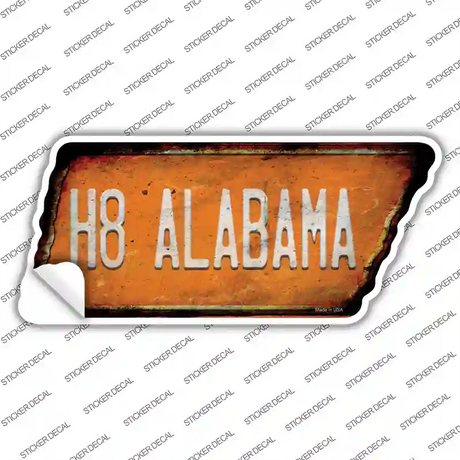 H8 Alabama Novelty Rusty Tennessee Shape Sticker Decal
