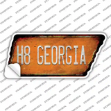 H8 Georgia Novelty Rusty Tennessee Shape Sticker Decal