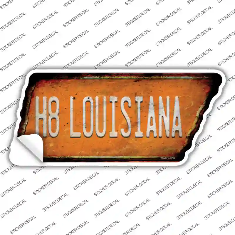 H8 Louisiana Novelty Rusty Tennessee Shape Sticker Decal