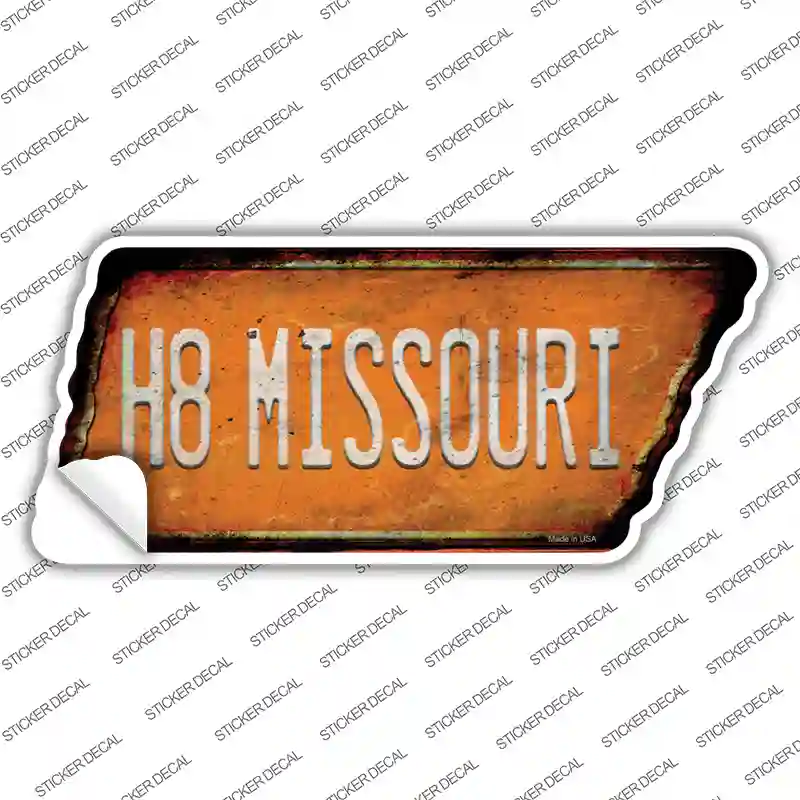 H8 Missouri Novelty Rusty Tennessee Shape Sticker Decal