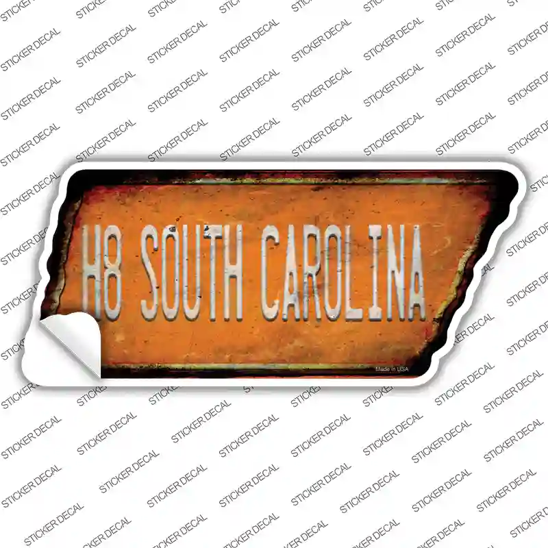 H8 South Carolina Novelty Rusty Tennessee Shape Sticker Decal