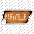 Maryville Novelty Rusty Tennessee Shape Sticker Decal