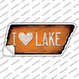 I Love Lake Novelty Rusty Tennessee Shape Sticker Decal