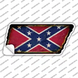 Confederate Flag Novelty Rusty Tennessee Shape Sticker Decal