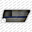 Thin Blue Line American Flag Novelty Rusty Effect Metal Tennessee Shape Sticker Decal