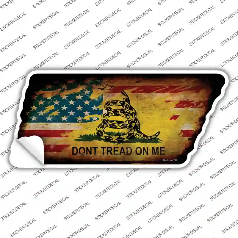 American Dont Tread Novelty Rusty Tennessee Shape Sticker Decal