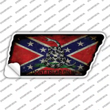 Confederate Dont Tread Novelty Rusty Tennessee Shape Sticker Decal