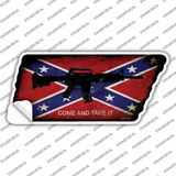 Come and Take It Novelty Rusty Tennessee Shape Sticker Decal