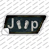 J**p Flip Flops Novelty Rusty Tennessee Shape Sticker Decal