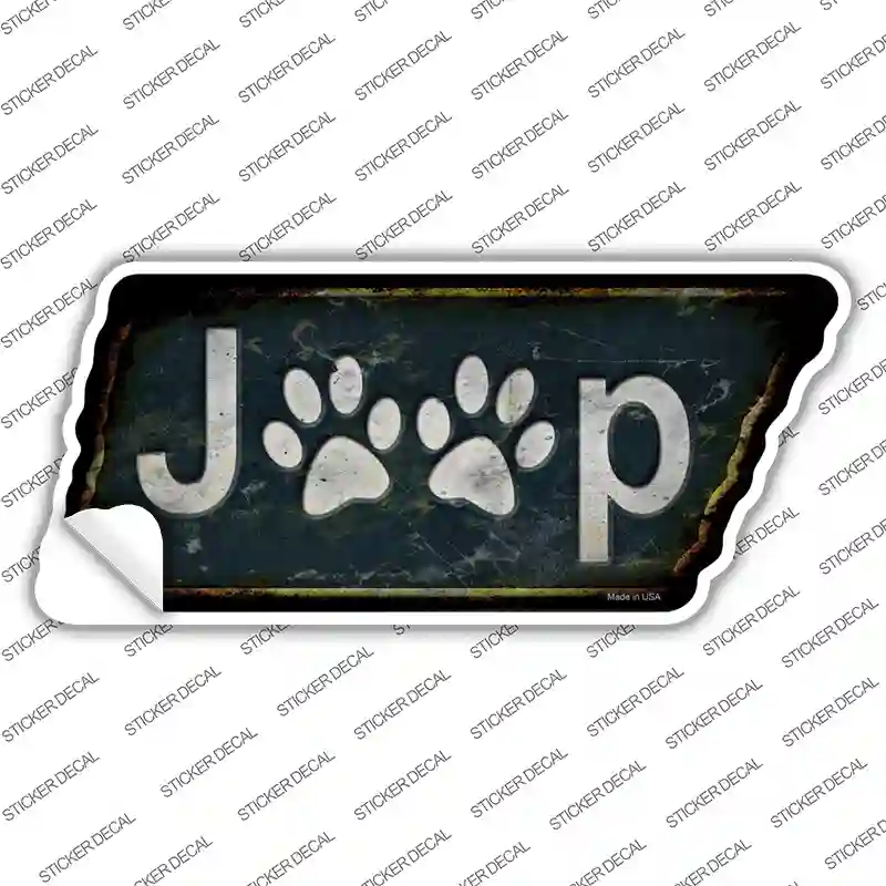 J**p Paws Novelty Rusty Tennessee Shape Sticker Decal