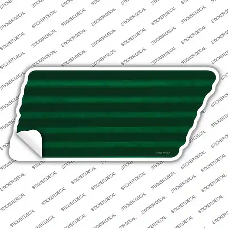 Green Solid Novelty Corrugated Tennessee Shape Sticker Decal