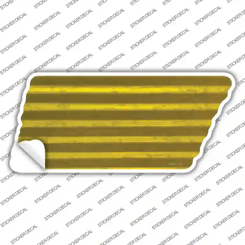 Yellow Solid Novelty Corrugated Tennessee Shape Sticker Decal