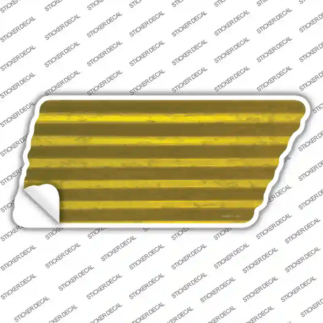 Yellow Solid Novelty Corrugated Tennessee Shape Sticker Decal