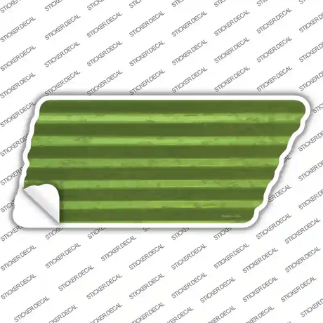 Lime Green Solid Novelty Corrugated Tennessee Shape Sticker Decal