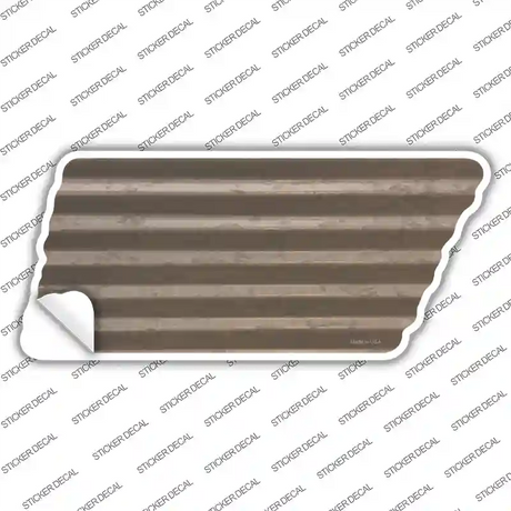 Tan Solid Novelty Corrugated Tennessee Shape Sticker Decal