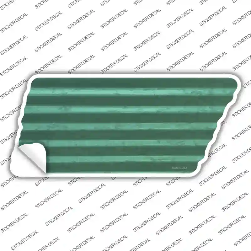 Mint Solid Novelty Corrugated Tennessee Shape Sticker Decal